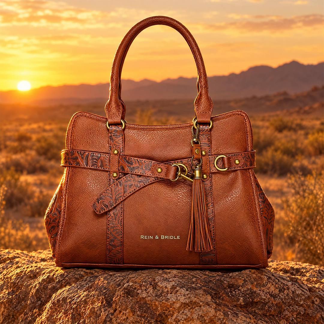 Rein & Bridle Delaney satchel styled in the field